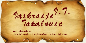 Vaskrsije Topalović vizit kartica